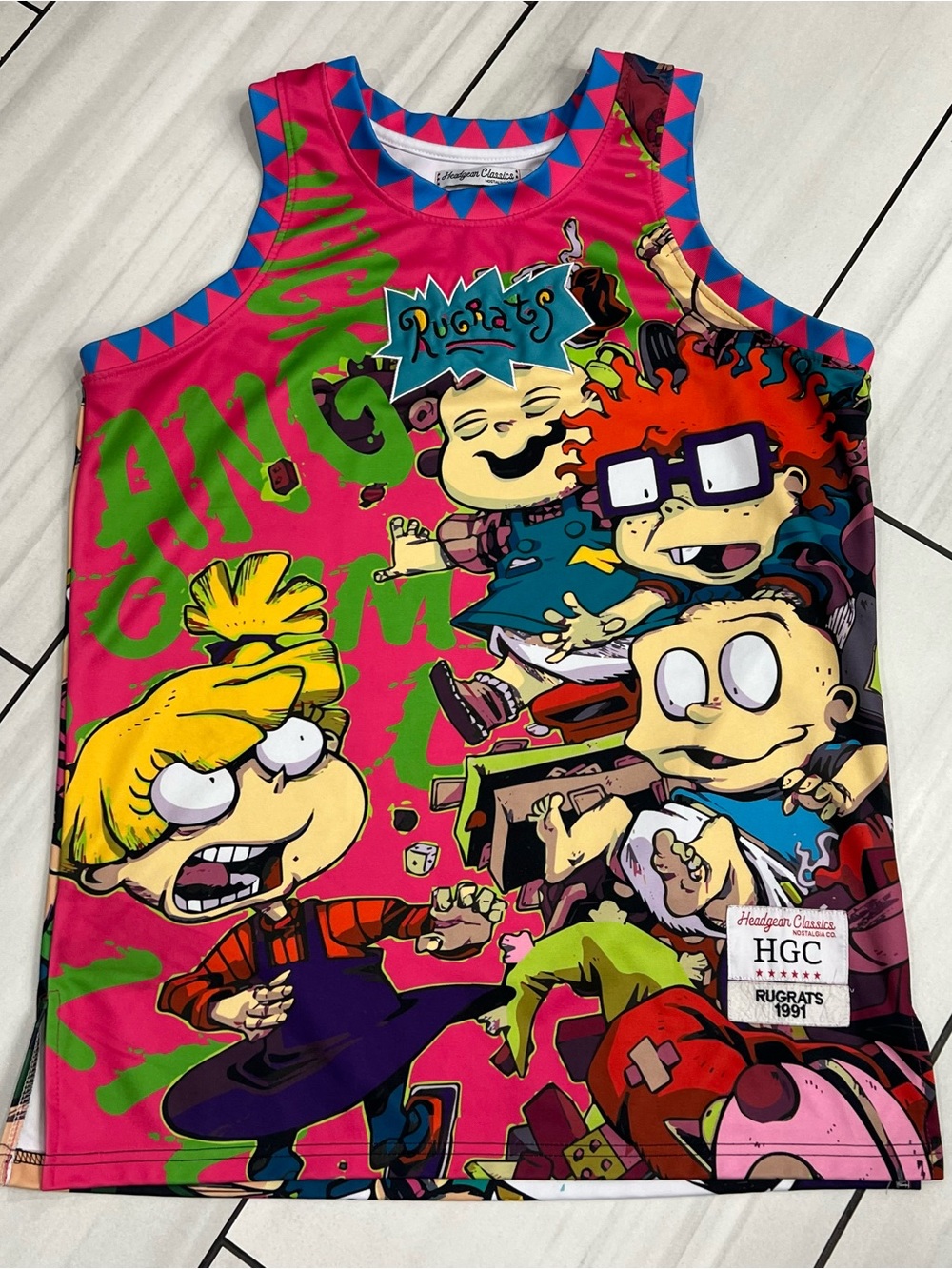 Headgear Classics Nickelodeon Rugrats All Over Mens Size L HGC 1991 Nostalgia